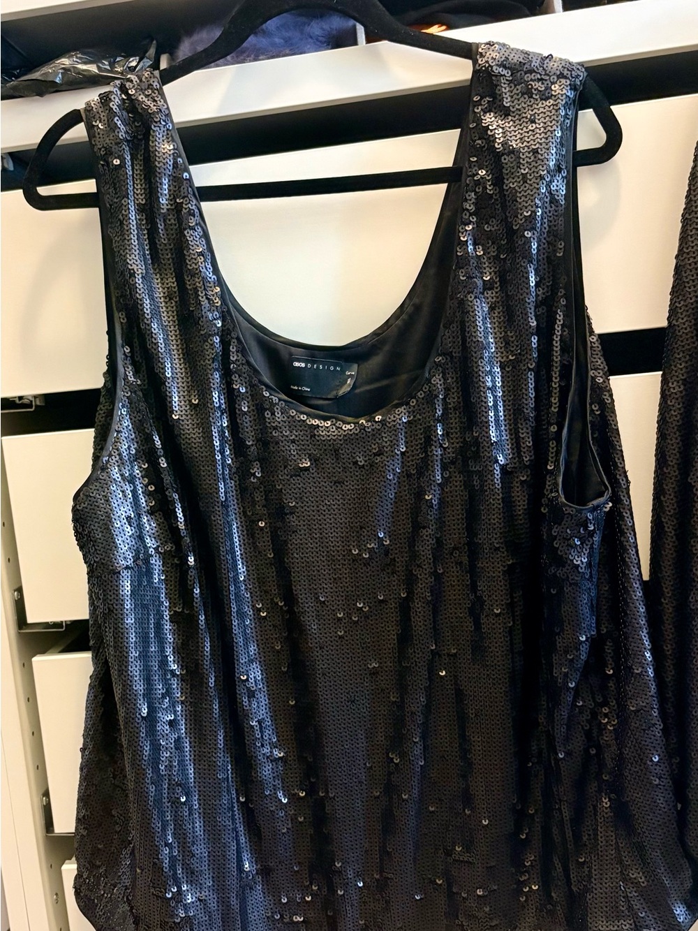 ASOS Curve Black Sequin Tank Top & Shorts set